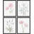 Vibrant Wildflower " IDEA4WALL Framed Lavender Rose Daisy Cornflower Wall Art, Set Of 4 Nature Wilderness Wall Decor Prints, Botanical Floral Wall Decor For Living Room, Bedroom " 4 - Pieces-90161907-119403122