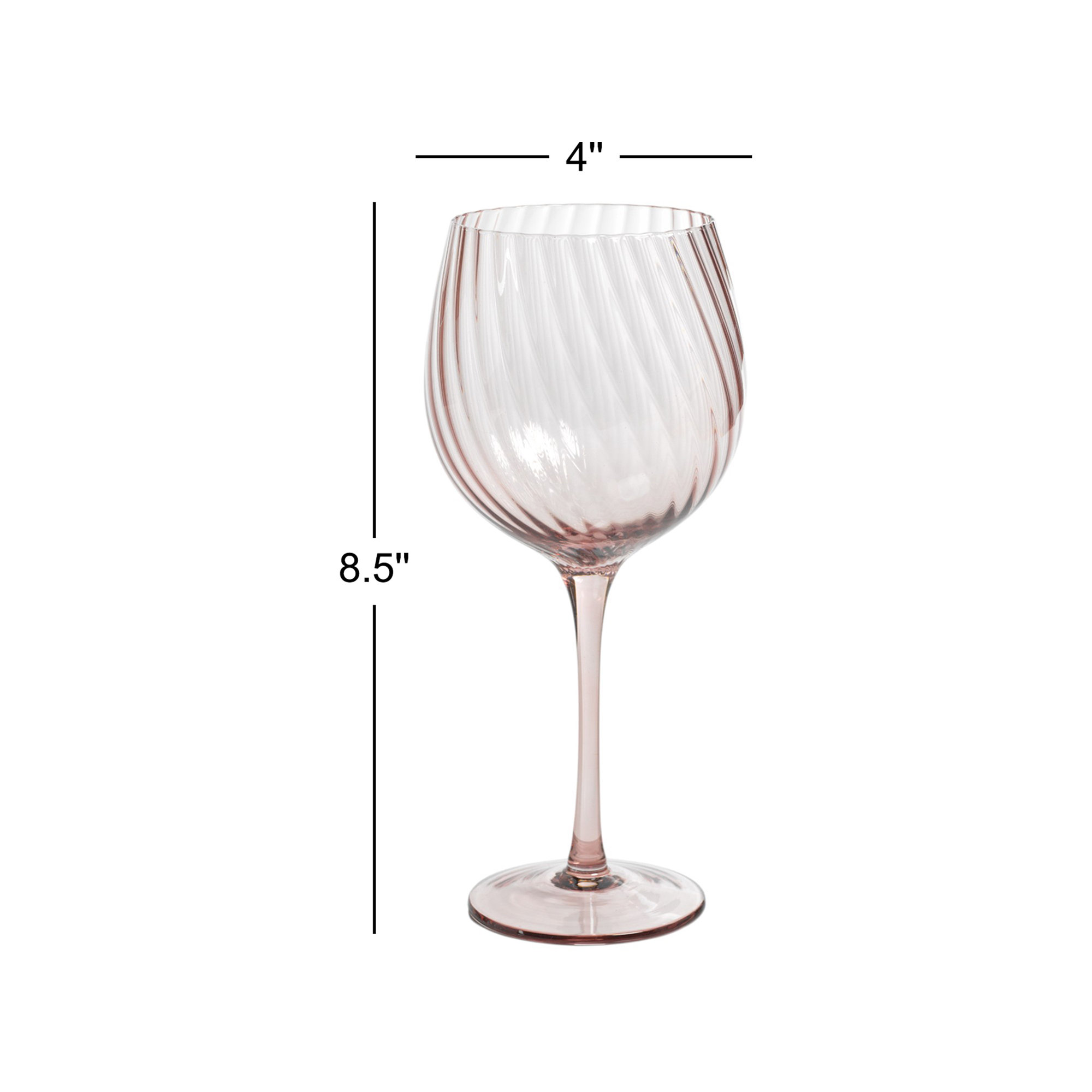 Sesto Optic Swirl Red Wine Glasses, Set of 6, Lilac