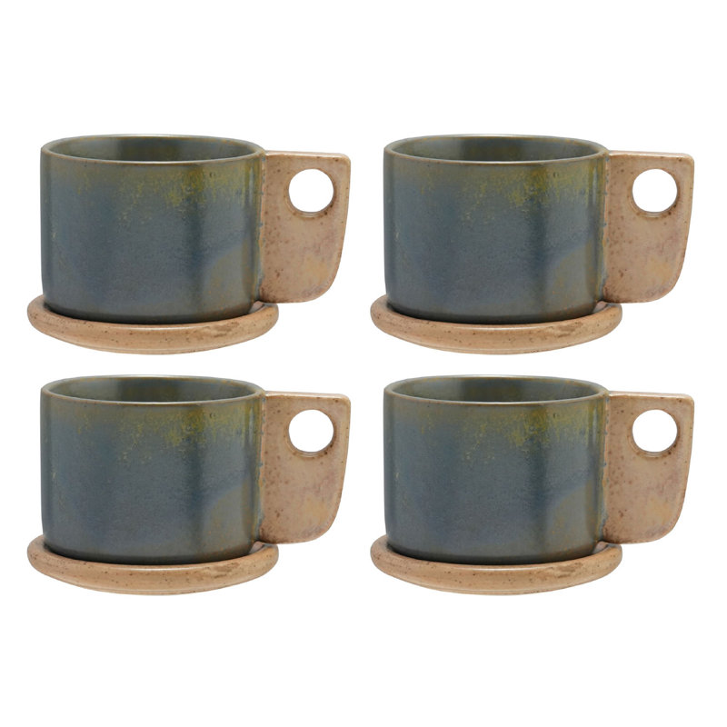 Stoneware Mug With Saucer