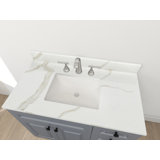 37" Quartz Single Bathroom Vanity Top with Sink