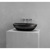 Vast Studio Black Iron/White  Vessel Sink – Oval Countertop Basin with Smooth White Interior, Metallic Luxury Finish & Modern Spa-Inspired Sculpted Design