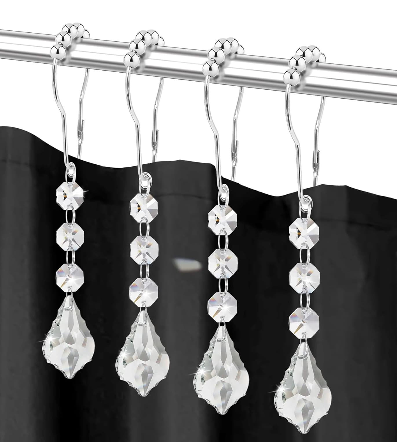 Crochet De Rideau Double En Métal Nickelé Fera - Longueur 32mm, Pour Rail à Glissière, Neuf