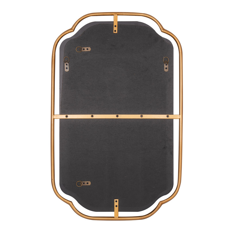 Sebastian Wall Mirorr, 34" H x 22.25" W, Brushed Gold