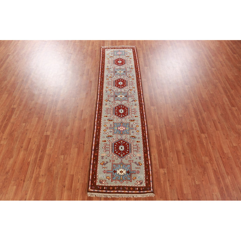 Tapis de couloir indien à motif géométrique 3 x 10