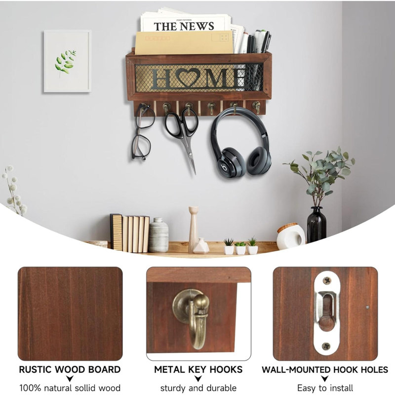 Manufactured Wood Wall Organizer
