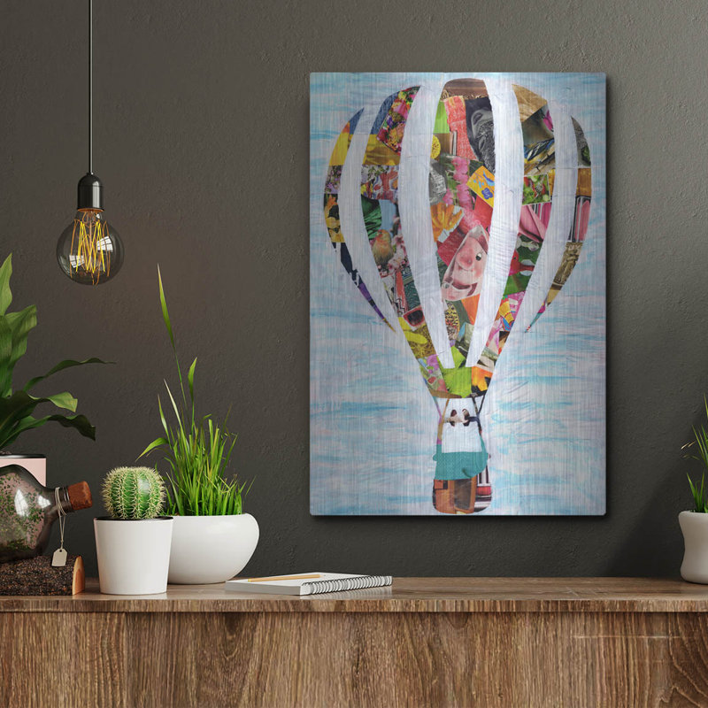 Latitude Run® 'Hot Air Balloon' by Artpoptart Metal Wall Art, 16" H x 12" W