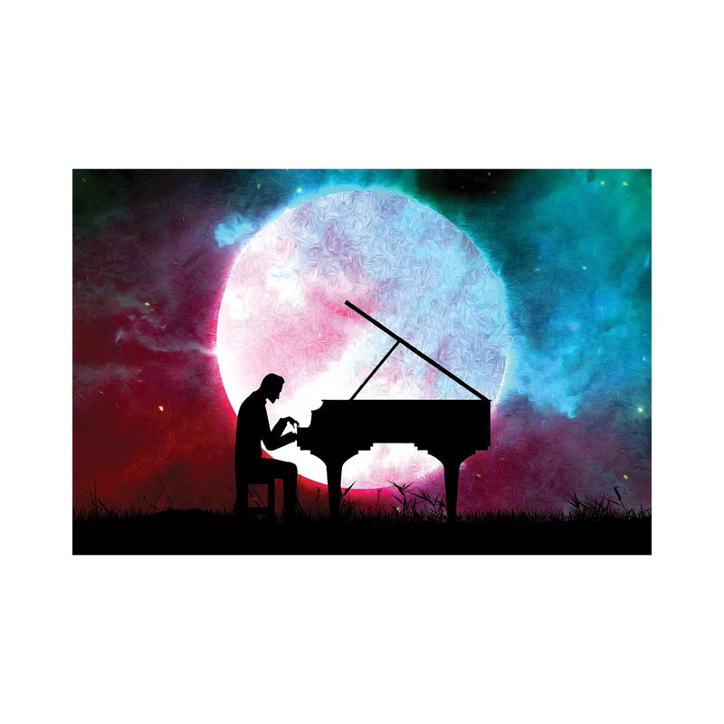 «Midnight Sonata» par Adrian Baldovino - impression d'art graphique, Toile tendue, H 26 po x l 40 po x P 1,5 po