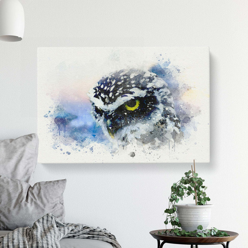 Owl In Nepal In Abstract - Wrapped Canvas Print, 40cm H x 60cm W x 3cm D