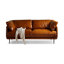 Orange Faux Leather Standard Sofa cushion Loveseat