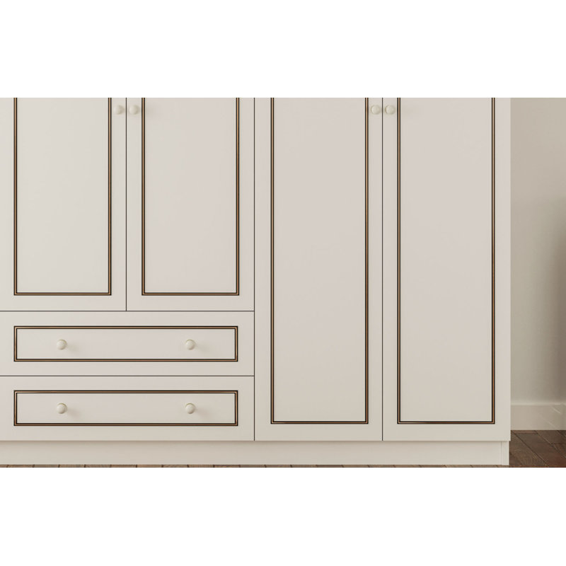 Vandusen 6 Door Manufactured Wood Wardrobe, White/Black