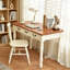 Retro White Rectangular Solid Wood Writing Desk