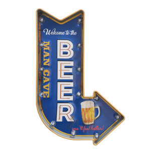 Man Cave Beer Arrow Sign