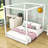 Wood Canopy Bed with Slats-2024304290-2024304291