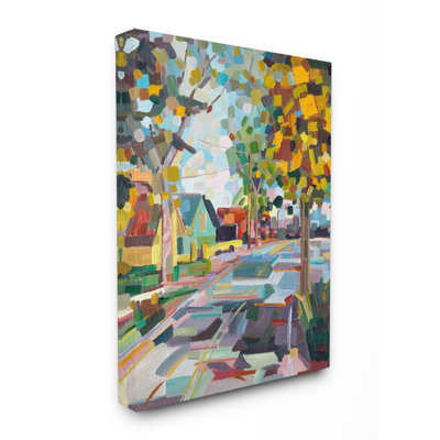" Geometric New England Fall Scene "