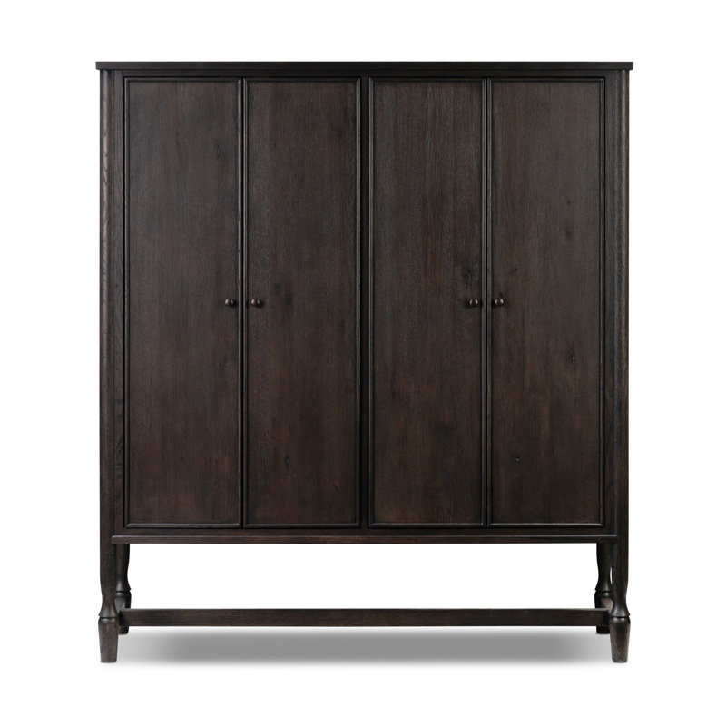 Bari Wide Cabinet, Smoked Black Resawn Oak