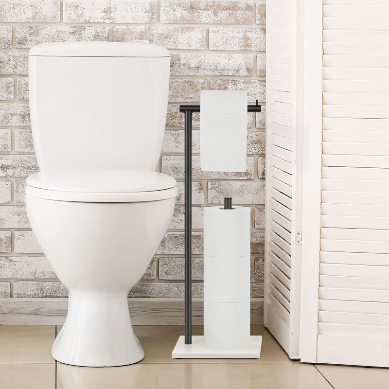 Porte-papier hygiénique sur pied, Noir