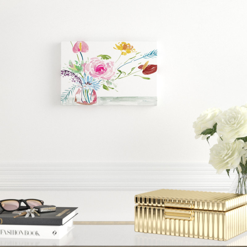 'Celebration Bouquet I' by Melissa Wang - Painting Print, 20cm H x 30cm W, Wrapped Canvas