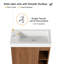 Meuble-lavabo mural 20 po avec lavabo en résine Jebria, porte à fermeture en douceur, tablette ouverte