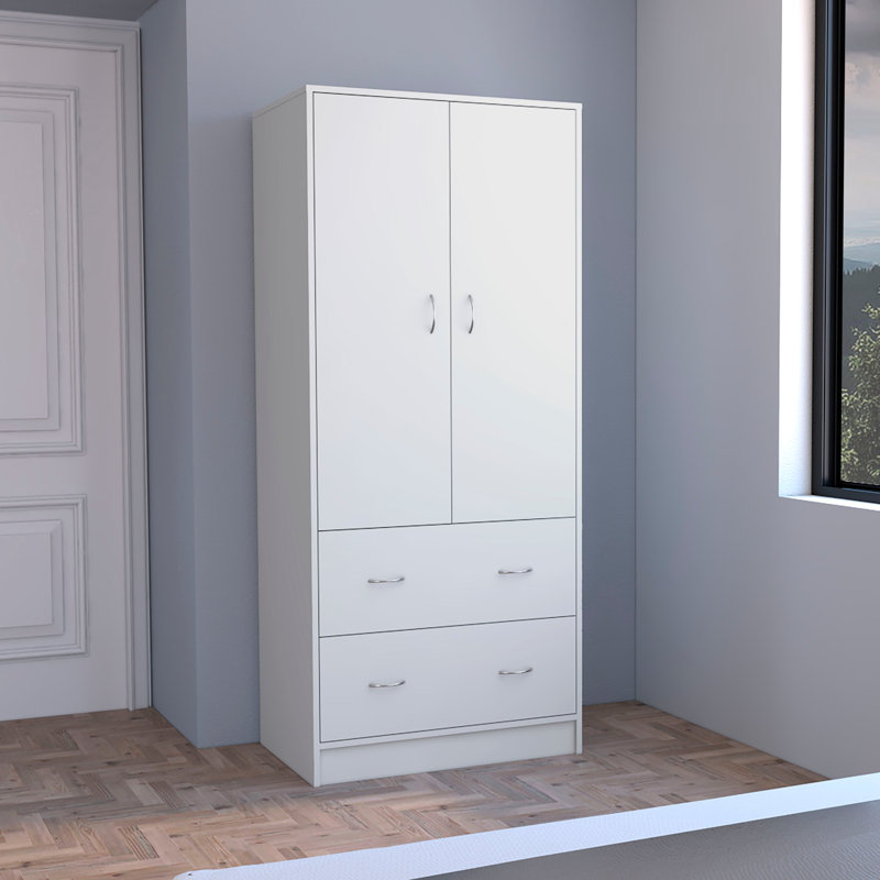 Armoire en bois manufacturé Karrson, Blanc