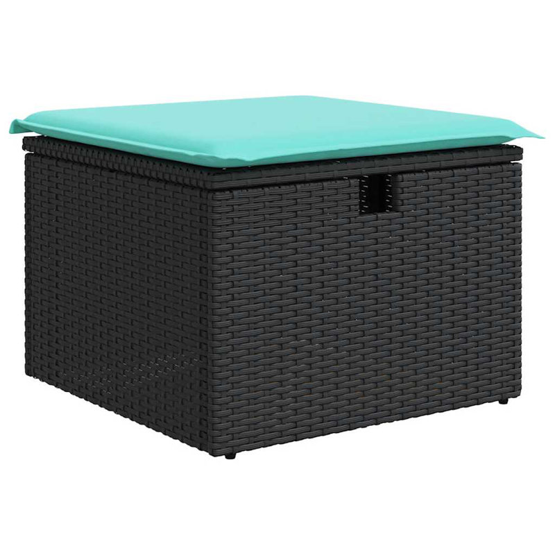  Ensemble de canapé de patio 6 pièces avec coussins en rotin de polyester