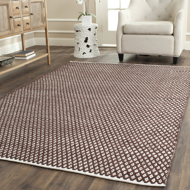 Mckenna Geometric Cotton Hand Woven Area Rug, Rectangle 91 x 152cm