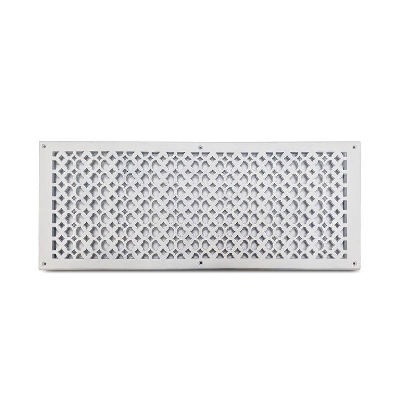 Grille murale en métal, 26" L x 10" W x 0.6" H, Blanc