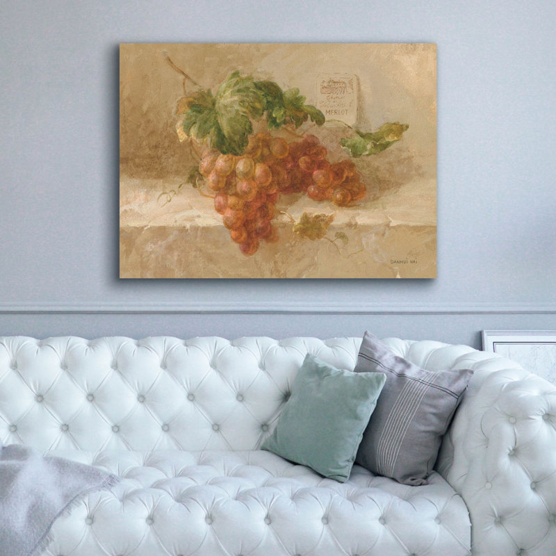 «Merlot Grapes» par Danhui Nai, art mural sur toile, H 40 po x l 54 po x P 1,5 po