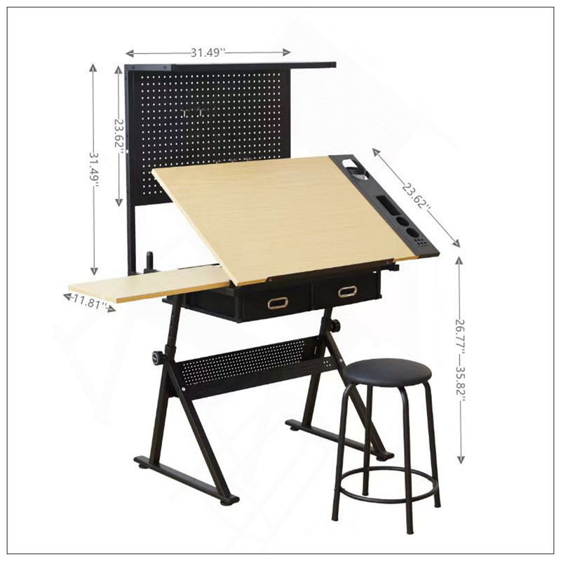 Versatile Drafting Table With Innovative Storage And Adjustable Features