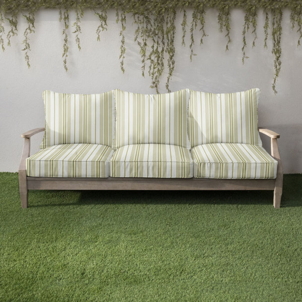 Indoor/Outdoor Three Back and Three Seat Cushion Sofa Set Mozaic Company Fabric: Basil, Size: 22.5 H x 22.5 W x 5 D