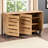Kairo Oak Finish 6-Shelves With Slatted Two-Door Shoe Cabinet, 26.1" H X 44.25" W X 12.94" D