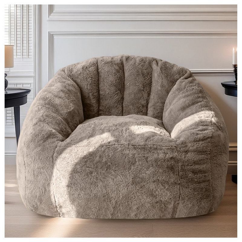 Bean Bag Chair, Coffee Faux Fur