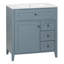 Meuble-lavabo de salle de bain moderne 30 po avec lavabo en céramique, armoire en bois d'hévéa et panneau de fibres à densité moyenne avec tiroir basculant (noir / blanc / gris / vert)-129683405