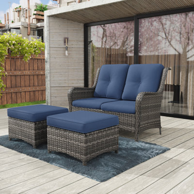 Causeuse réversible d'extérieur 49 po avec coussins Parinka