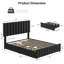 Très grande base de lit tapissier très grand avec 4 tiroirs, tête / pied de lit capitonné, support en métal robuste, aucun sommier requis - élégant -1698267950-1698267944