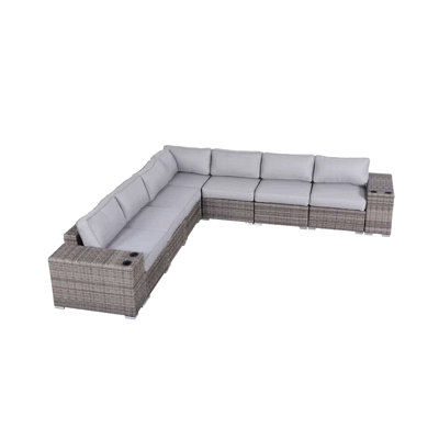 Canapé d'extérieur en osier entièrement assemblé - Mobilier de patio pré-assemblé à installation rapide