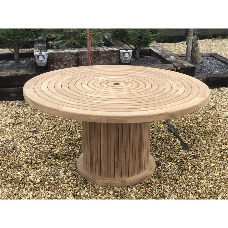 Severson 6 - Person Teak Wood Patio Dining Set with Round Table