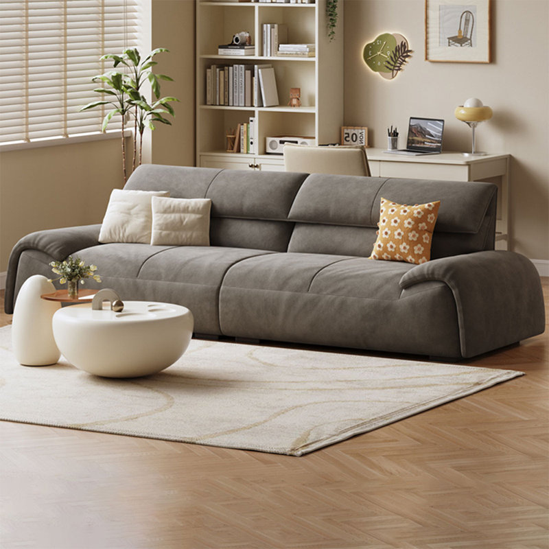 Canapé modulaire en velours, Gris foncé, H 31,5 po x l 109,45 po x P 36,22 po