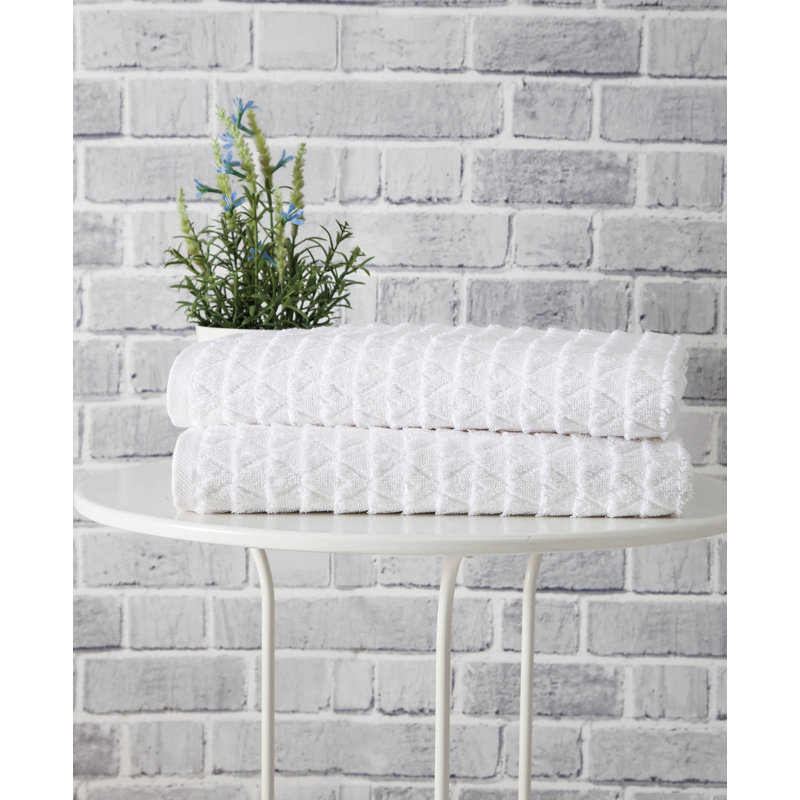 Spotts Midweight Jacquard Bath Towel, White