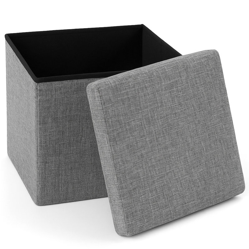 Contemporary Practical Linen Storage Boxes Grey, 38cm H x 40cm W x 6cm D