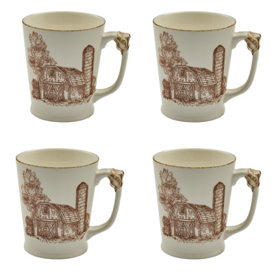 Park Designs Down On The Farm Toile Mug Set of 4
