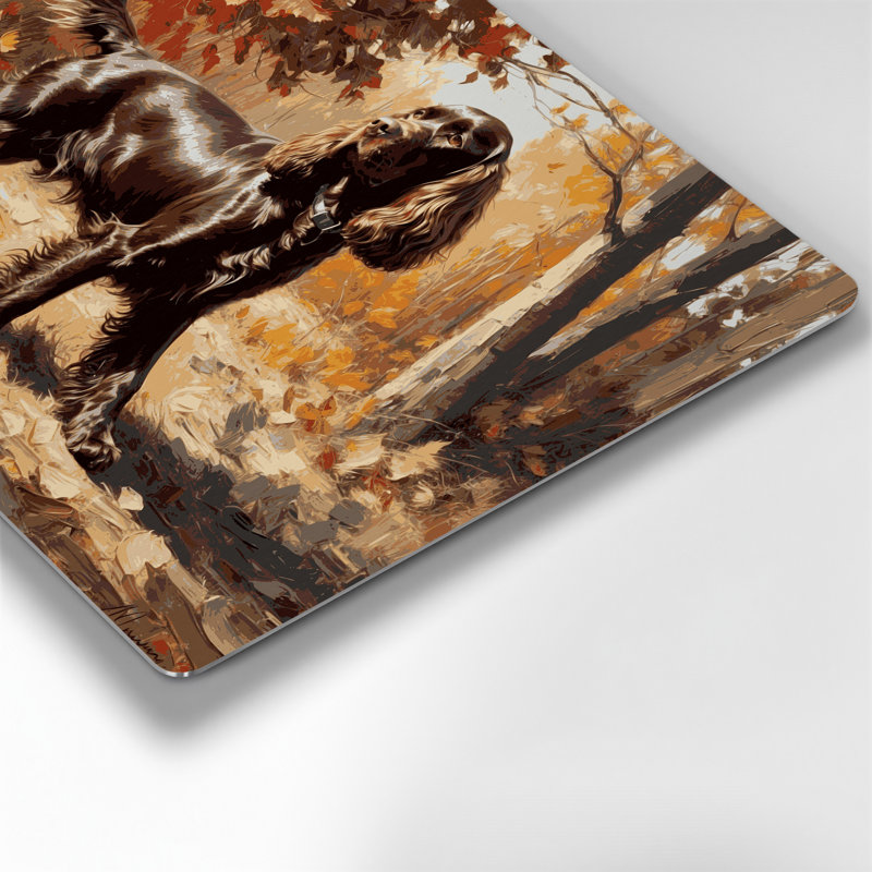 «Dogs Field Spaniel», art mural en métal brun, H 11 po x l 14 po