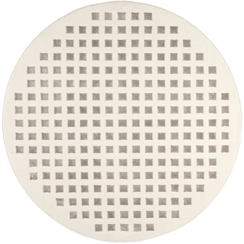 Daleyza Checkered Machine Washable Area Rug, Round 6'