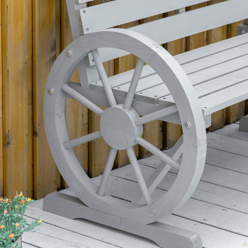 Banc de parc en bois, Gris