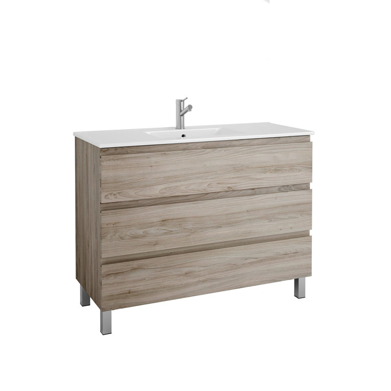 Meuble-lavabo simple 36 po avec lavabo Toscana DAX Costa, Marron clair, H 33,13 po x l 40 po x P 17,88 po