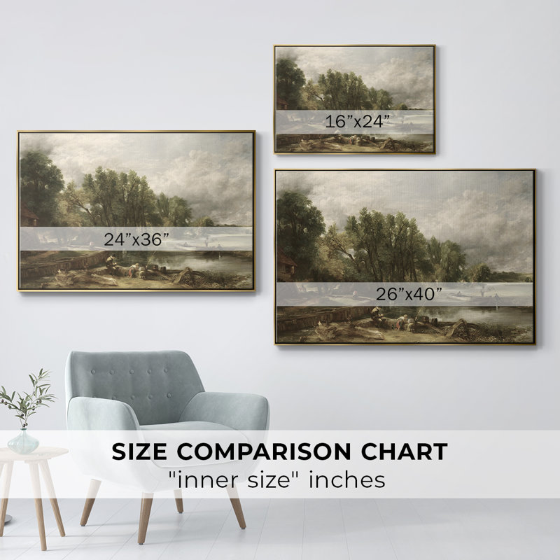 "Vintage Landscape -DXC III" sur toile, Or, H 17 po x l 25 po