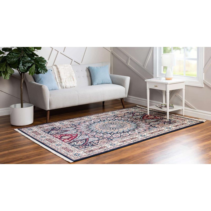 Tapis bleu Jackson Jackson, Ivory/Navy, Rectangle 10 pi x 13 pi