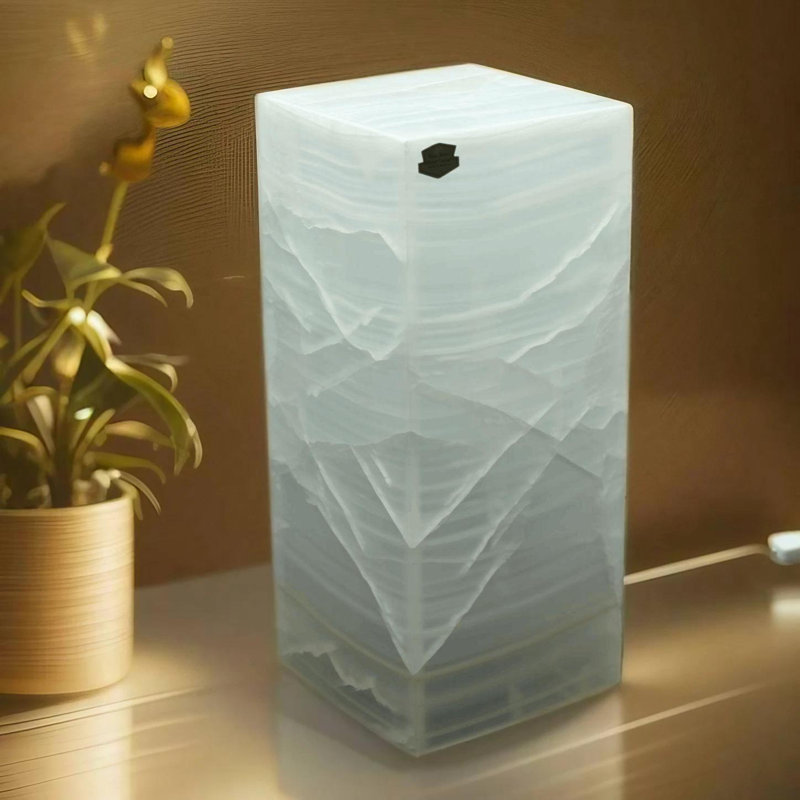 Kinetic White Onyx Lamp
