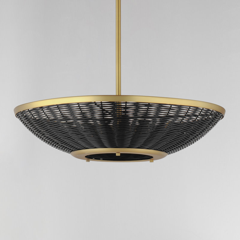 Luminaire suspendu simple en laiton vieilli à 3 lumières Sligo