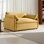 Fauteuil surdimensionné en chenille simple avec siège large et profond, conception moderne à blocs de couleurs, fauteuil confortable pour le salon et la chambre à coucher, comprend deux coussins décoratifs