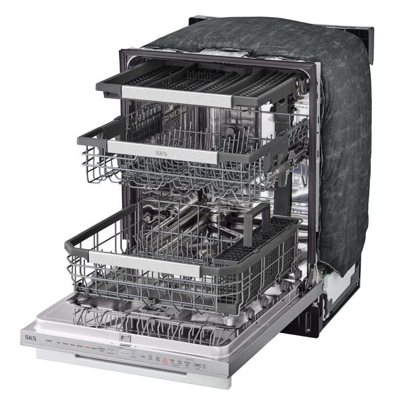 Powersteam Stainless Steel Dishwasher, Transitional Design